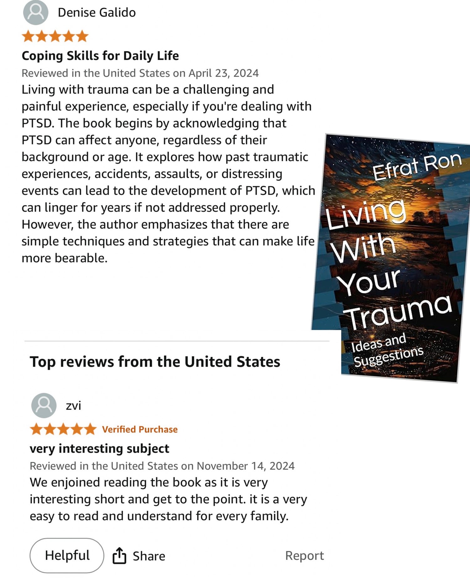 book reviews of Living With Your Trauma: Ideas And Suggestions. 5 star reviews from amazon about the book Living With Your Trauma: Ideas And Suggestions.
