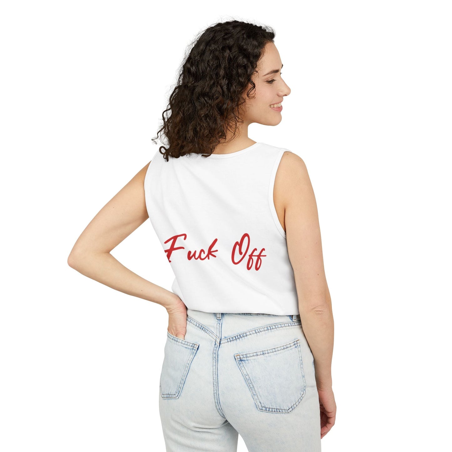 Fuck Off Garment Dyed Tank - Unisex Tank Top - GothAlternativeLife