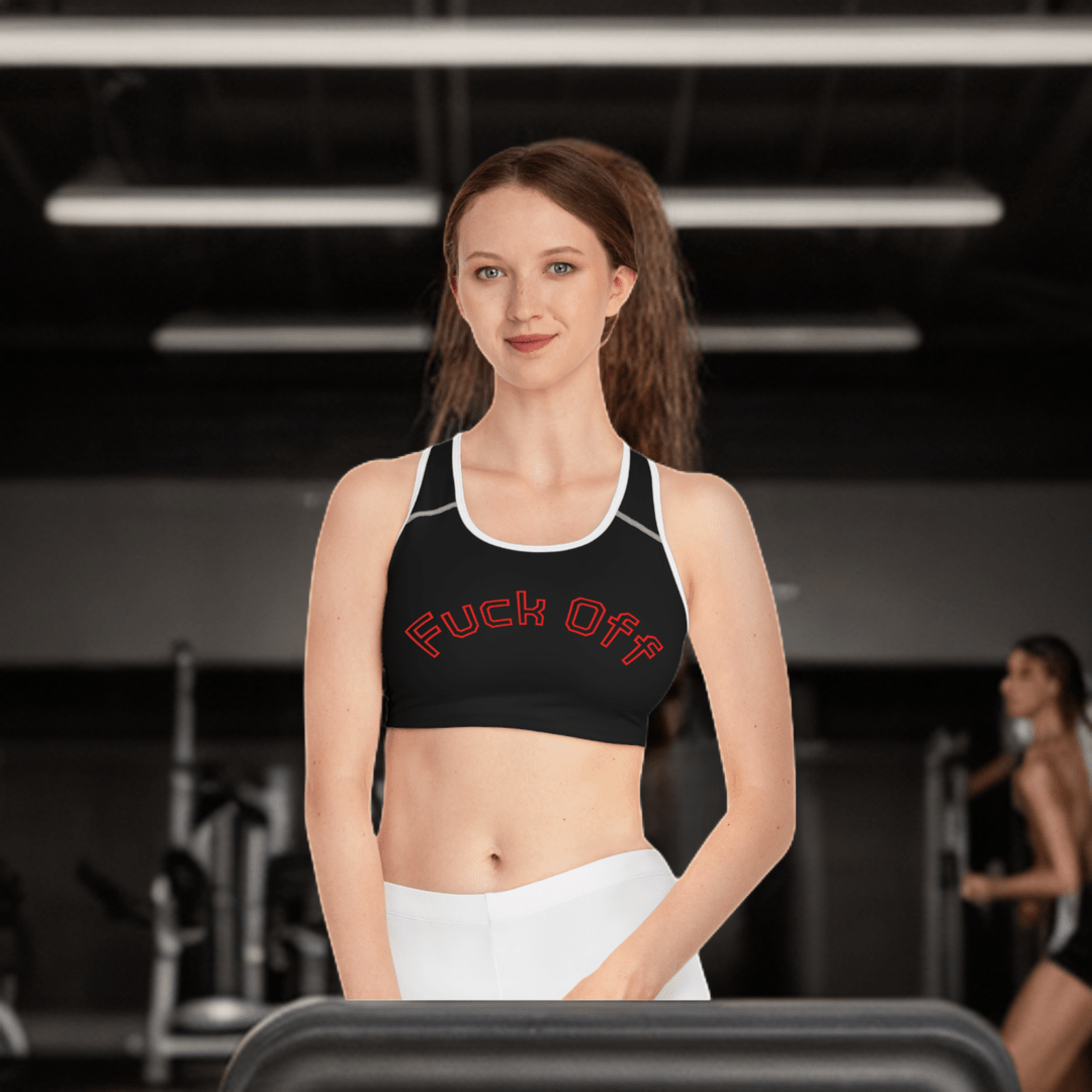 "Fuck Off - I Mean It" Statement Sports Bra - GothAlternativeLife