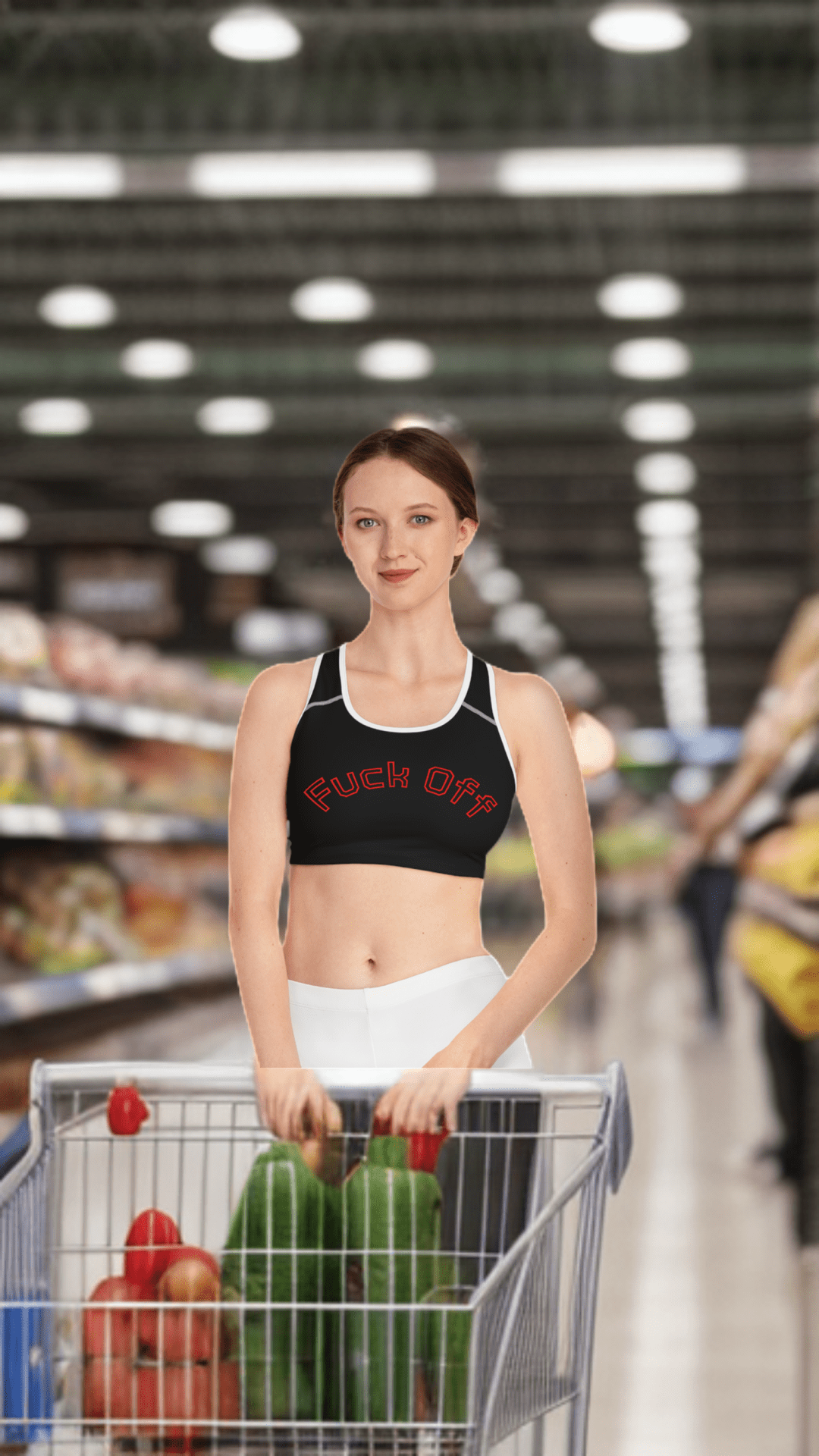 "Fuck Off - I Mean It" Statement Sports Bra - GothAlternativeLife