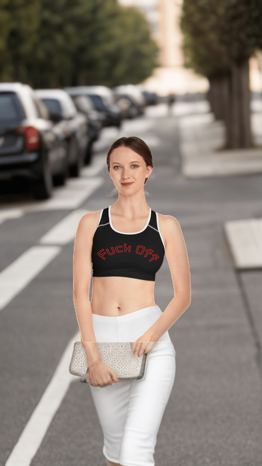 "Fuck Off - I Mean It" Statement Sports Bra - GothAlternativeLife