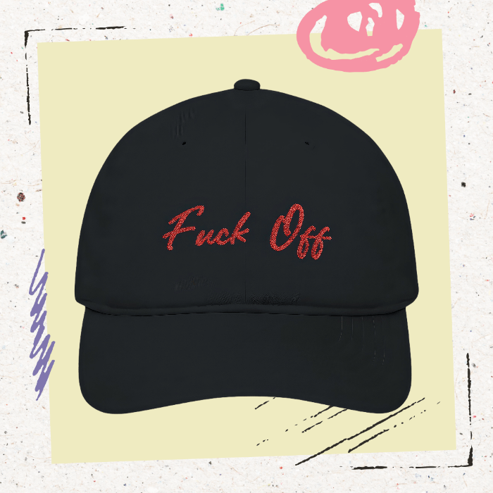 'Fuck Off' Embroidered Black Baseball Cap - GothAlternativeLife