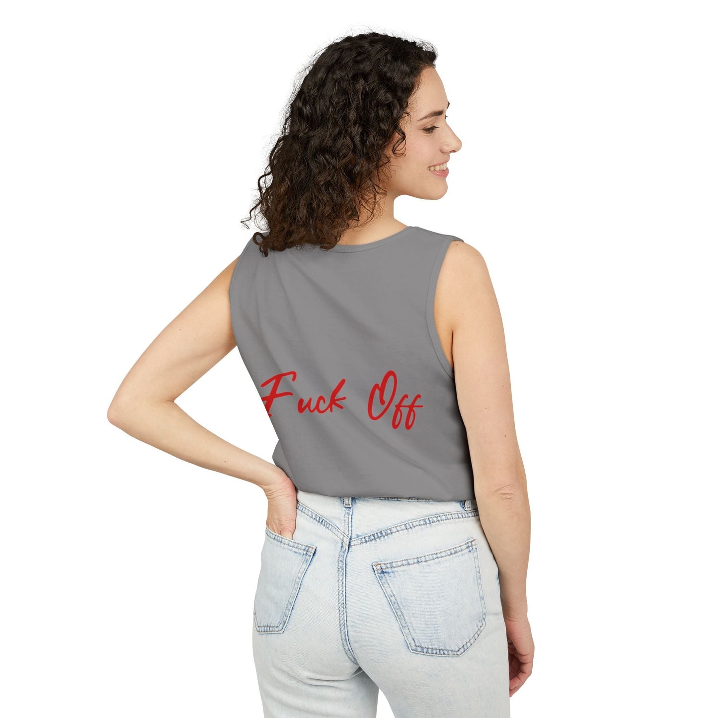 Fuck Off Garment Dyed Tank - Unisex Tank Top - GothAlternativeLife