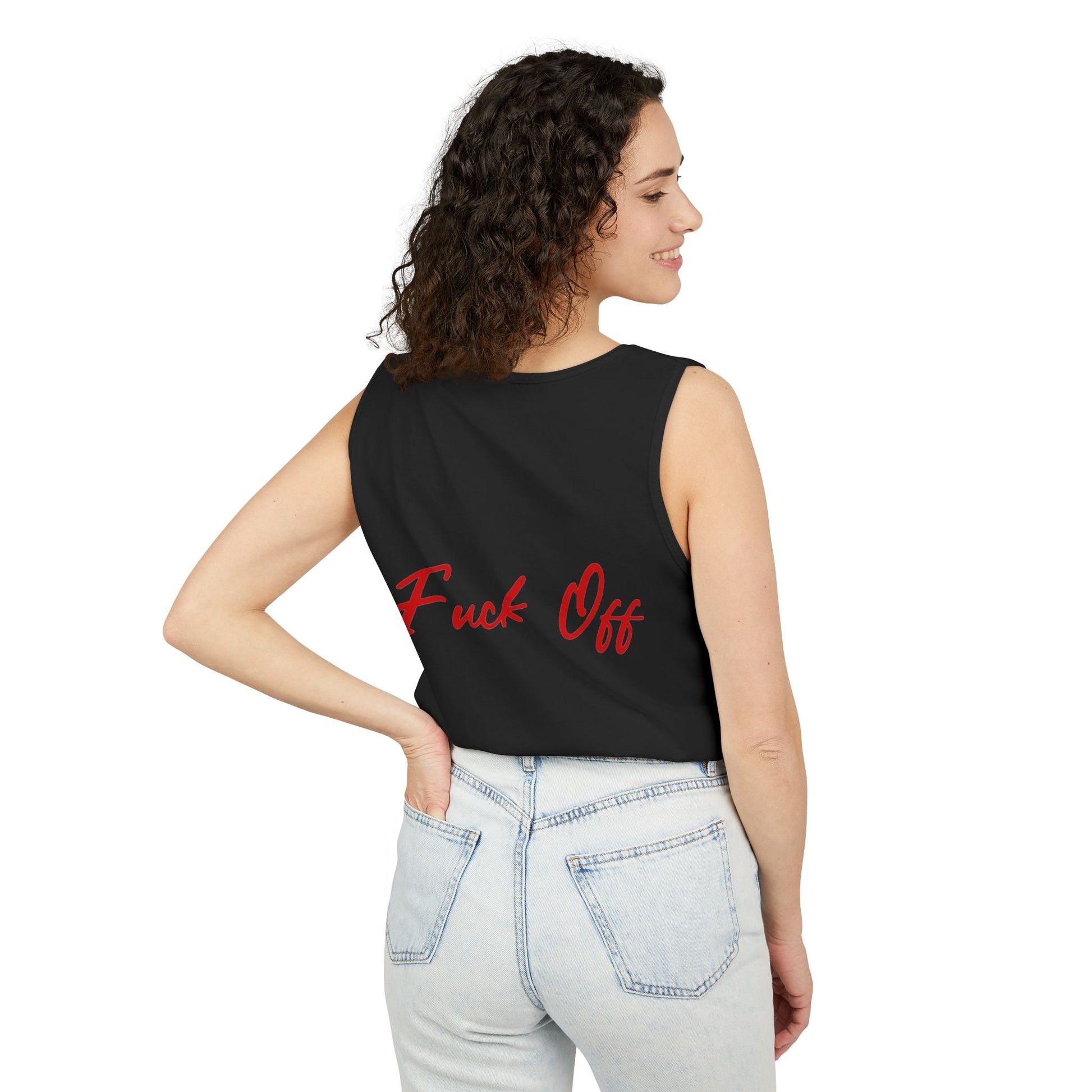 Fuck Off Garment Dyed Tank - Unisex Tank Top - GothAlternativeLife