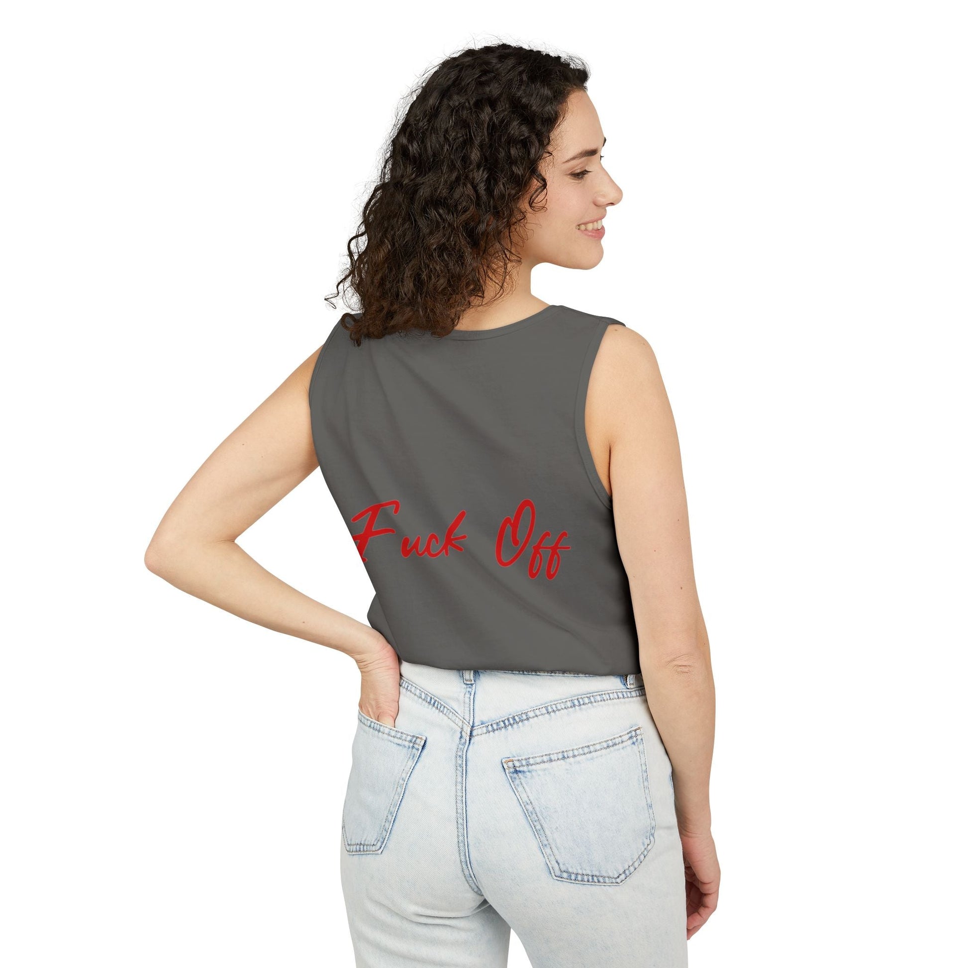 Fuck Off Garment Dyed Tank - Unisex Tank Top - GothAlternativeLife