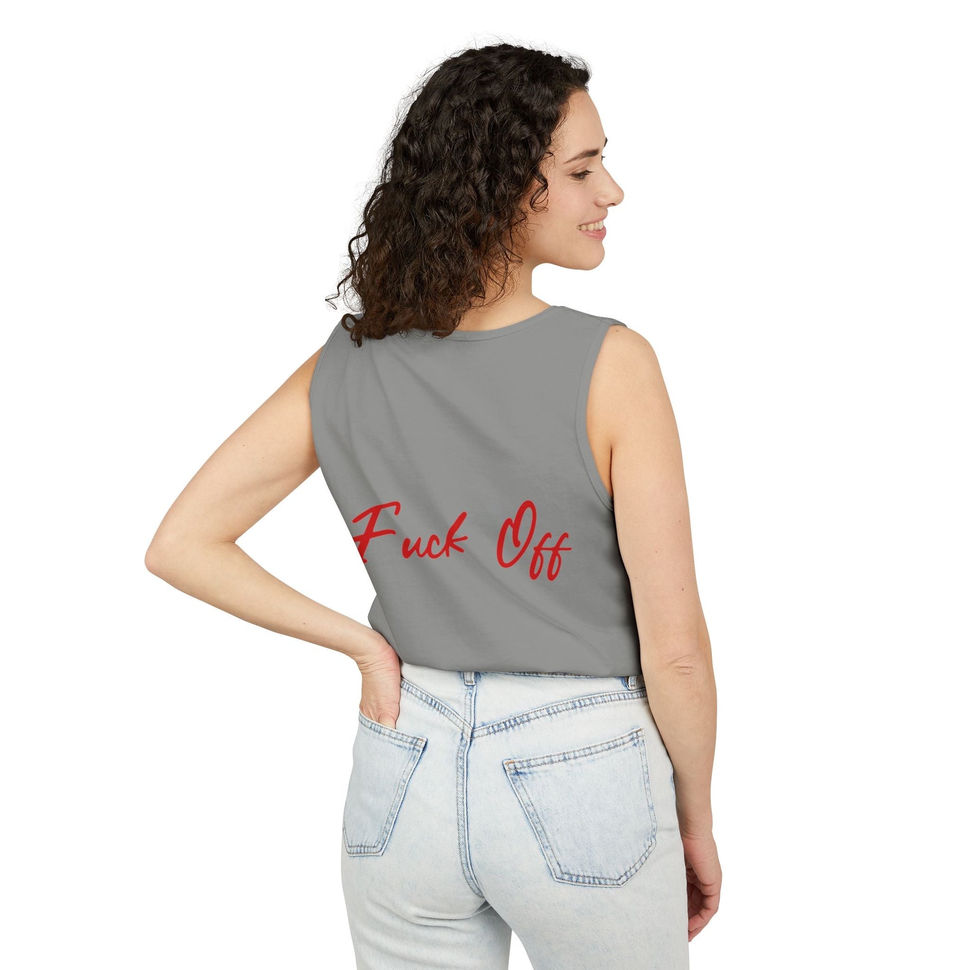 Fuck Off Garment Dyed Tank - Unisex Tank Top - GothAlternativeLife