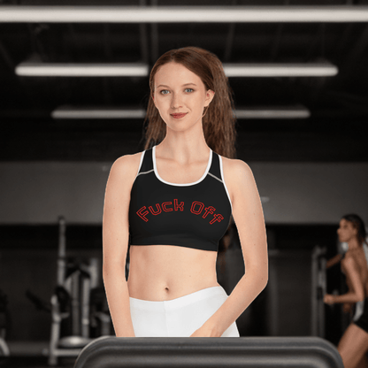 "Fuck Off - I Mean It" Statement Sports Bra - GothAlternativeLife