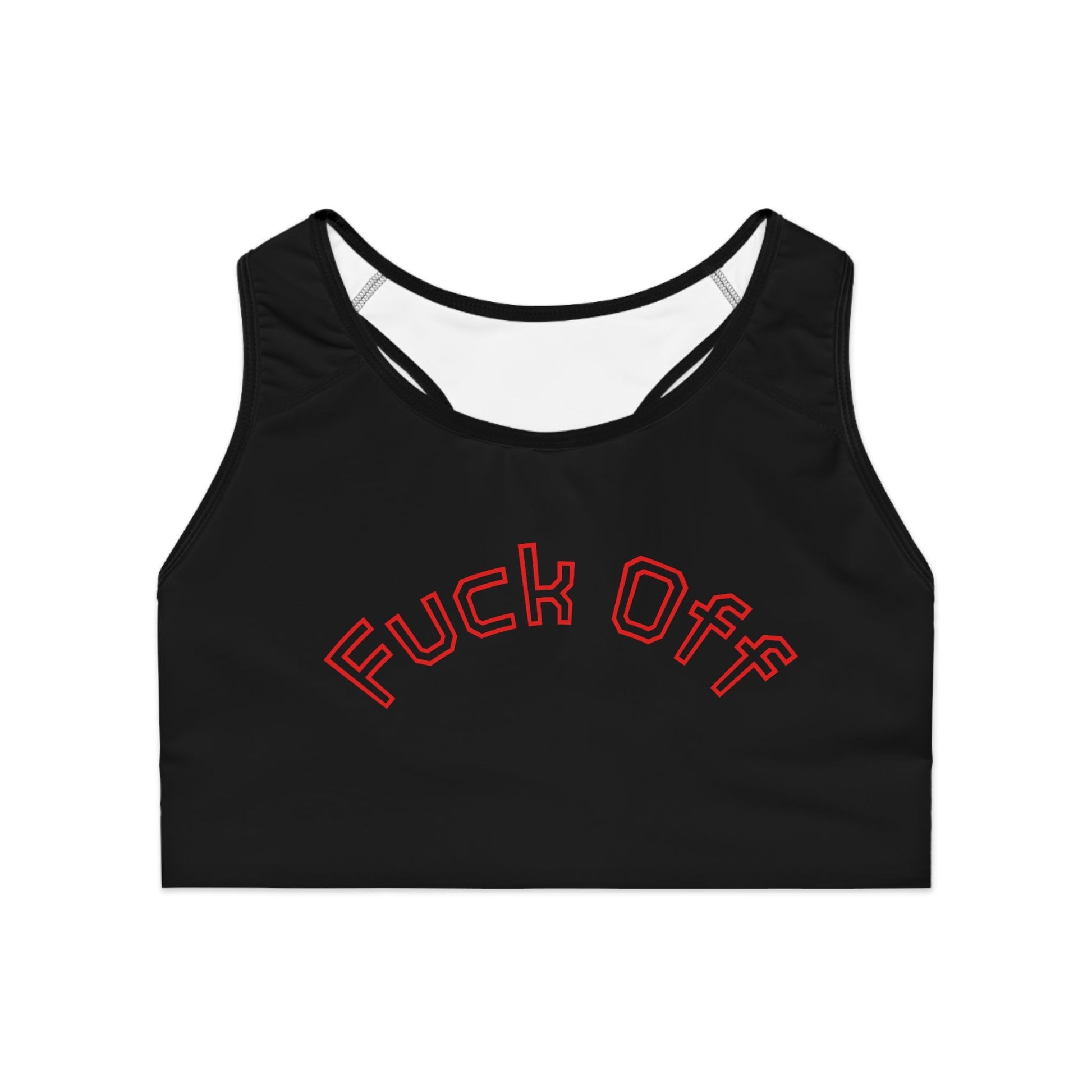 "Fuck Off - I Mean It" Statement Sports Bra - GothAlternativeLife